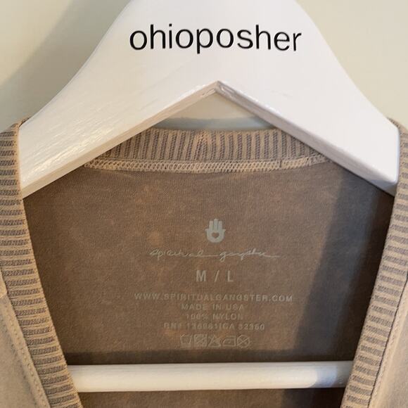 Spiritual Gangster Active Flow Love Tank Tan M/L - Picture 8 of 9